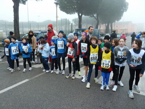 Pulcini e ragazzi alla partenza....